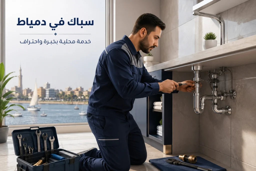 سباك في دمياط يفحص أحد المطابخ